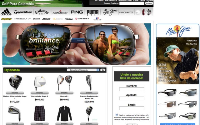 Golf Para Colombia.com Ecommerce brand launch