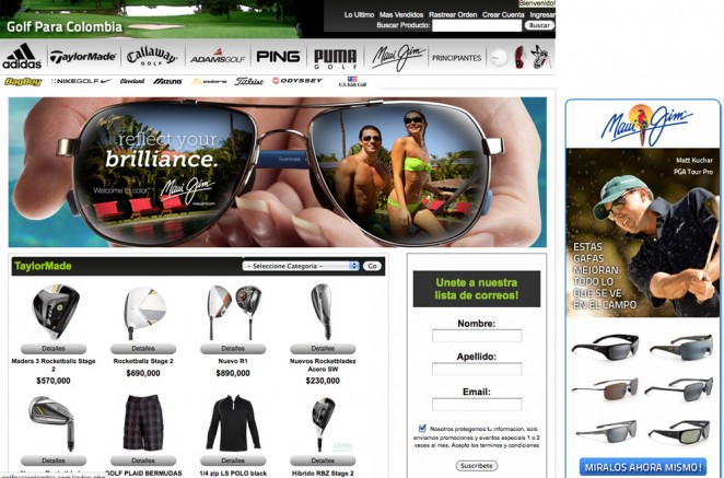 Golf Para Colombia.com Ecommerce brand launch